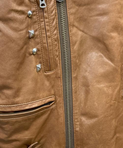 EDIFICE（エディフィス）EDIFICE (エディフィス) ラムレザーライダースジャケット ブラウン サイズ:40の古着・服飾アイテム