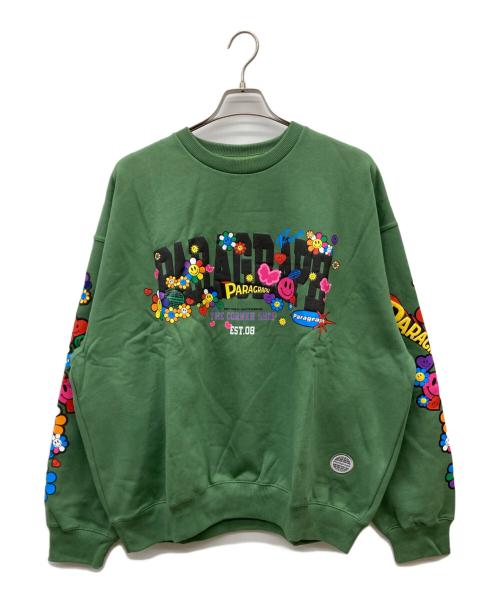 paragraph（パラグラフ）Paragraph (パラグラフ) プリントスウェット グリーン サイズ:3 未使用品の古着・服飾アイテム