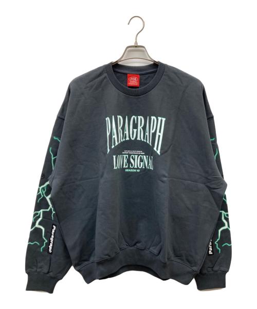 paragraph（パラグラフ）Paragraph (パラグラフ) プリントスウェット ブラック サイズ:2 未使用品の古着・服飾アイテム