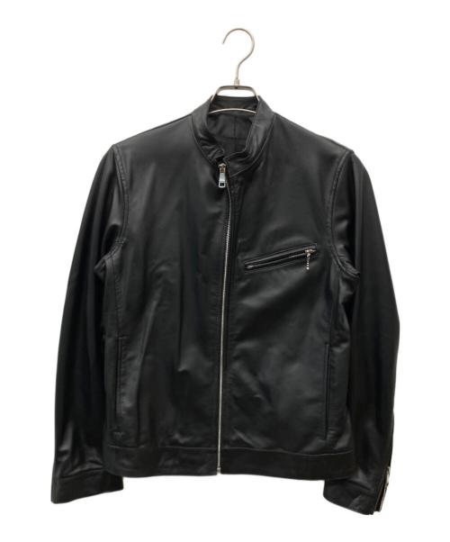 FORTIME（フォータイム）fortime (フォータイム) シングルライダースジャケット ブラック サイズ:Mの古着・服飾アイテム