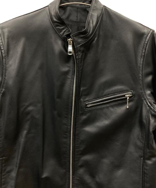 FORTIME（フォータイム）fortime (フォータイム) シングルライダースジャケット ブラック サイズ:Mの古着・服飾アイテム