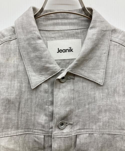 Jeanik（ジーニック）JEANIK (ジーニック) 墨染めリネンツイルトラッカージャケット グレー サイズ:Sの古着・服飾アイテム