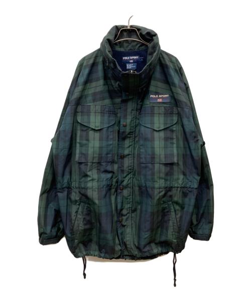 POLO SPORT（ポロスポーツ）POLO SPORT (ポロスポーツ) 裏フリースチェックジャケット グリーン サイズ:Lの古着・服飾アイテム