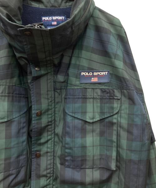 POLO SPORT（ポロスポーツ）POLO SPORT (ポロスポーツ) 裏フリースチェックジャケット グリーン サイズ:Lの古着・服飾アイテム