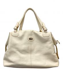 FURLA（フルラ）の古着「レザーボストンバッグ」｜ベージュ