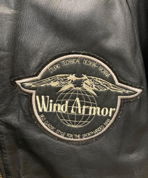 Wind Armor（ウィンドアーマー）Wind Armor (ウィンドアーマー) レザースタジャン ブラック サイズ:Lの古着・服飾アイテム