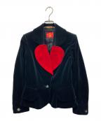 Vivienne Westwood RED LABELヴィヴィアンウエストウッドレッドレーベル）の古着「ベロア ラブジャケット」｜ブラック×レッド