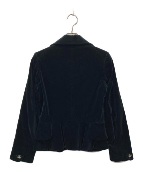Vivienne Westwood RED LABEL（ヴィヴィアンウエストウッドレッドレーベル）Vivienne Westwood RED LABEL (ヴィヴィアンウエストウッドレッドレーベル) ベロア ラブジャケット ブラック×レッド サイズ:2の古着・服飾アイテム