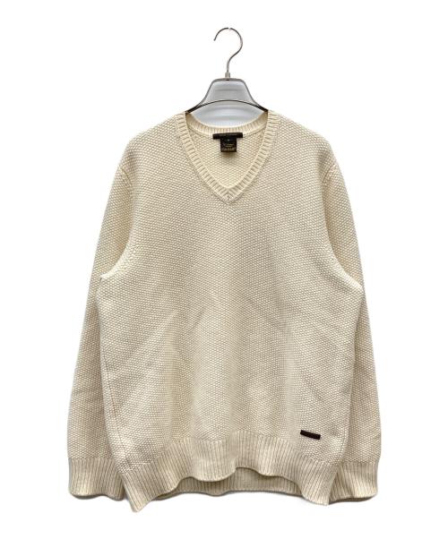 LOUIS VUITTON（ルイ ヴィトン）LOUIS VUITTON (ルイ ヴィトン) ウールカシミヤVネックニット ホワイト サイズ:Mの古着・服飾アイテム