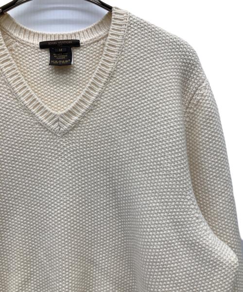 LOUIS VUITTON（ルイ ヴィトン）LOUIS VUITTON (ルイ ヴィトン) ウールカシミヤVネックニット ホワイト サイズ:Mの古着・服飾アイテム