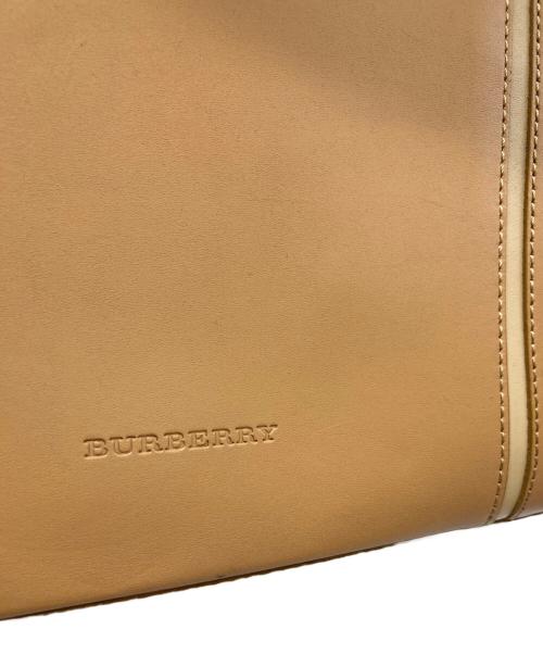 BURBERRY（バーバリー）BURBERRY (バーバリー) レザースクエアトートバッグ ベージュの古着・服飾アイテム