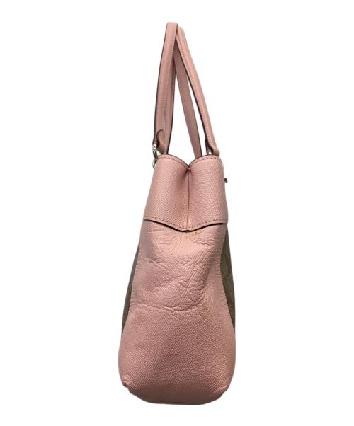COACH（コーチ）COACH (コーチ) シグネチャー 2WAY ショルダーバッグ ブラウンピンクの古着・服飾アイテム