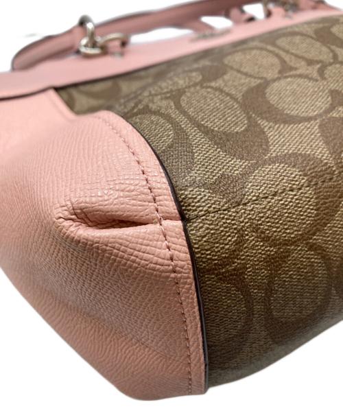 COACH（コーチ）COACH (コーチ) シグネチャー 2WAY ショルダーバッグ ブラウンピンクの古着・服飾アイテム