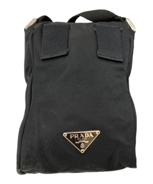 PRADA（プラダ）PRADA (プラダ) トライアングル ロゴナイロンショルダーバッグ ブラックの古着・服飾アイテム