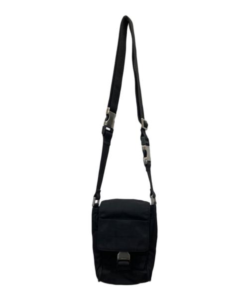 PRADA（プラダ）PRADA (プラダ) トライアングル ロゴナイロンショルダーバッグ ブラックの古着・服飾アイテム