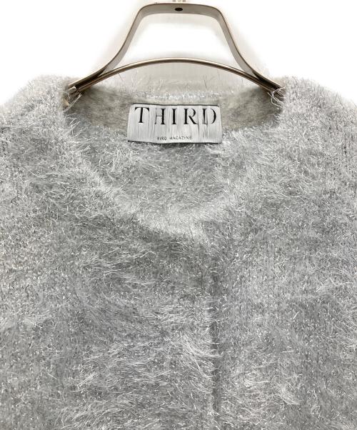 THIRD MAGAZINE（サードマガジン）THIRD MAGAZINE (サードマガジン) ラメニットカーディガン グレー サイズ:SIZE 9の古着・服飾アイテム