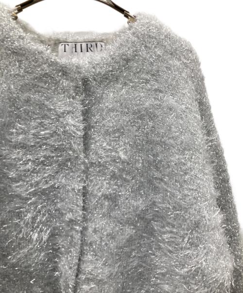 THIRD MAGAZINE（サードマガジン）THIRD MAGAZINE (サードマガジン) ラメニットカーディガン グレー サイズ:SIZE 9の古着・服飾アイテム