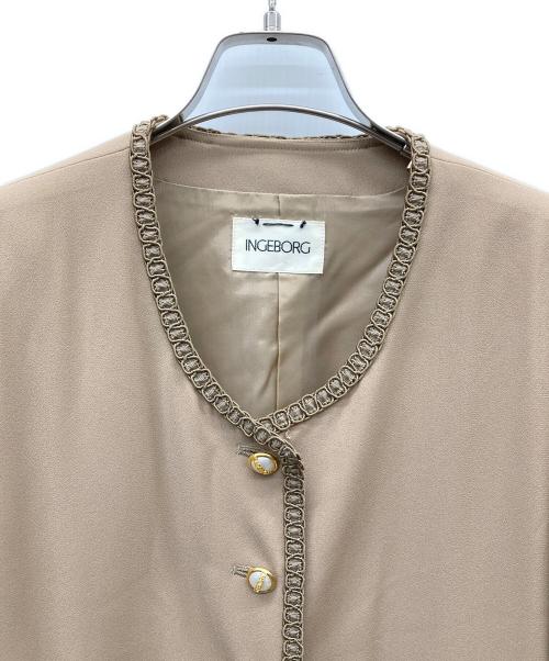 INGEBORG（インゲボルグ）INGEBORG (インゲボルグ) リボンモチーフセットアップ ベージュ サイズ:Mの古着・服飾アイテム
