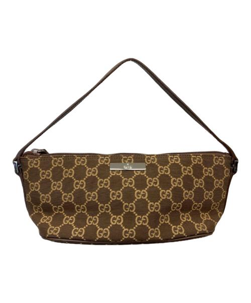 GUCCI（グッチ）GUCCI (グッチ) GGキャンバスアクセサリーポーチ ブラウンの古着・服飾アイテム