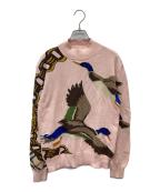 BURBERRY LONDONバーバリーロンドン）の古着「Deckers Duck Intarsia Sweater」｜ピンク