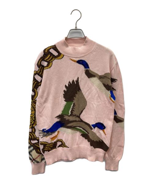 BURBERRY LONDON（バーバリーロンドン）BURBERRY LONDON (バーバリーロンドン) Deckers Duck Intarsia Sweater ピンク サイズ:Sの古着・服飾アイテム