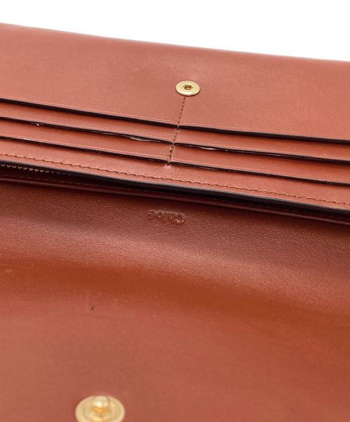 Chloe（クロエ）Chloe (クロエ) Cロゴ ロングウォレット ブラウンの古着・服飾アイテム