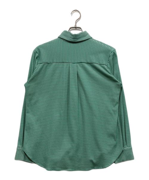Jenny Fax（ジェニーファックス）Jenny Fax (ジェニーファックス) ボーダーシャツ グリーン×ホワイト サイズ:FREEの古着・服飾アイテム