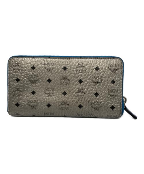 MCM（エムシーエム）MCM (エムシーエム) モノグラムラウンドファスナーウォレット シルバーの古着・服飾アイテム