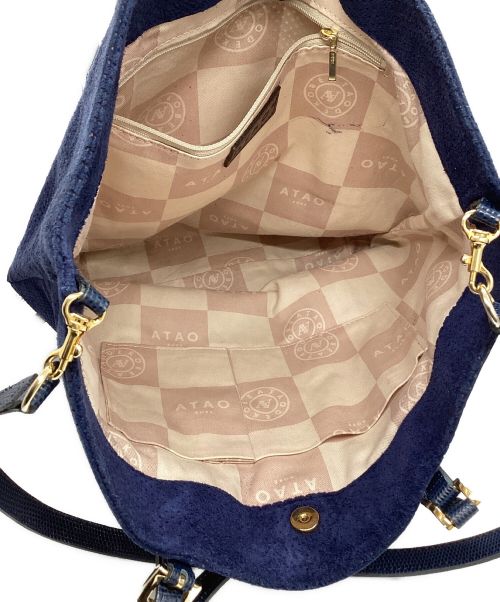 ATAO（アタオ）ATAO (アタオ) スウェードパンチング2WAYバッグ ネイビーの古着・服飾アイテム