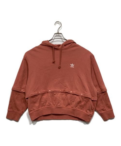 adidas（アディダス）adidas (アディダス) プルオーバーパーカー ピンク サイズ:Mの古着・服飾アイテム