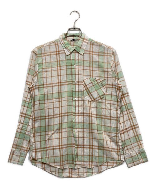 Island in the Sun（アイランド イン ザ サン）Island in the Sun (アイランド イン ザ サン) ヴィンテージボタンダウンチェックシャツ グリーン×ホワイト サイズ:Mの古着・服飾アイテム