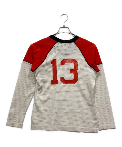 Champion（チャンピオン）Champion (チャンピオン) ヴィンテージゲームシャツ  ホワイト×レッド サイズ:10の古着・服飾アイテム