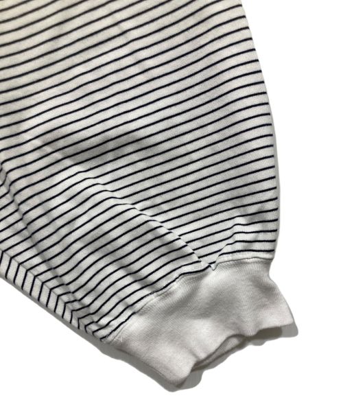 is-ness（イズネス）is-ness (イズネス) BALLOON BORDER LONG SLEEVE T-SHIRT ホワイト サイズ:Lの古着・服飾アイテム