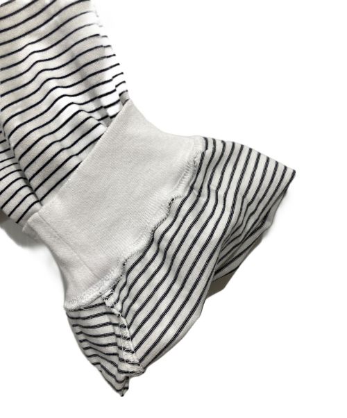 is-ness（イズネス）is-ness (イズネス) BALLOON BORDER LONG SLEEVE T-SHIRT ホワイト サイズ:Lの古着・服飾アイテム