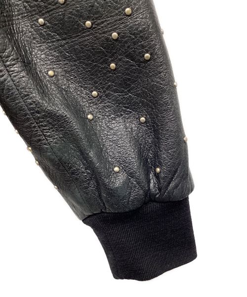 Saint Laurent Paris（サンローランパリ）Saint Laurent Paris (サンローランパリ) スタッズレザーブルゾン ブラック サイズ:SIZE 50の古着・服飾アイテム