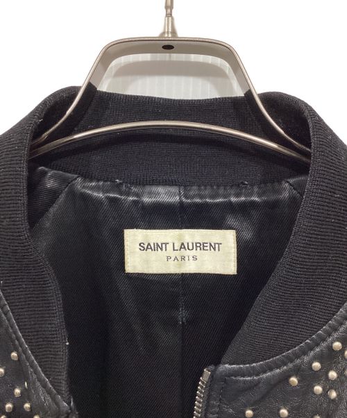 Saint Laurent Paris（サンローランパリ）Saint Laurent Paris (サンローランパリ) スタッズレザーブルゾン ブラック サイズ:SIZE 50の古着・服飾アイテム