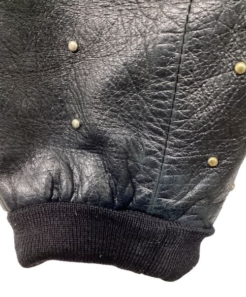 Saint Laurent Paris（サンローランパリ）Saint Laurent Paris (サンローランパリ) スタッズレザーブルゾン ブラック サイズ:SIZE 50の古着・服飾アイテム