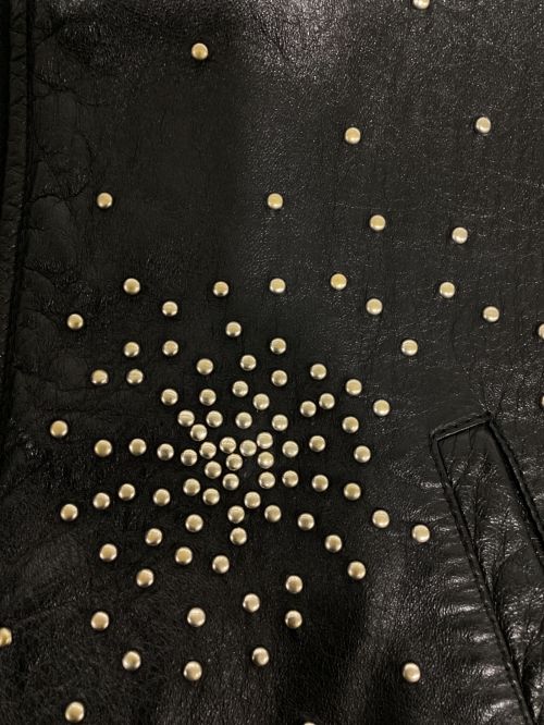 Saint Laurent Paris（サンローランパリ）Saint Laurent Paris (サンローランパリ) スタッズレザーブルゾン ブラック サイズ:SIZE 50の古着・服飾アイテム