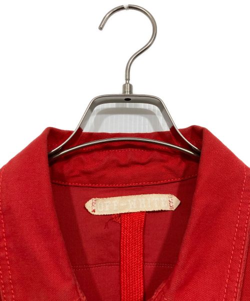 OFFWHITE（オフホワイト）OFFWHITE (オフホワイト) ダメージペイントカバーオール レッド サイズ:Mの古着・服飾アイテム