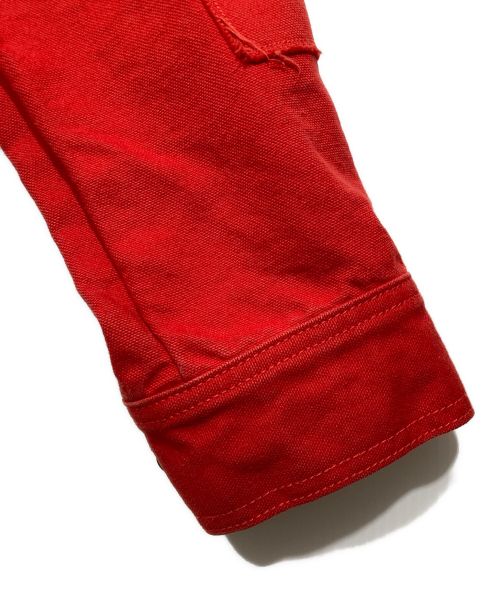 OFFWHITE（オフホワイト）OFFWHITE (オフホワイト) ダメージペイントカバーオール レッド サイズ:Mの古着・服飾アイテム