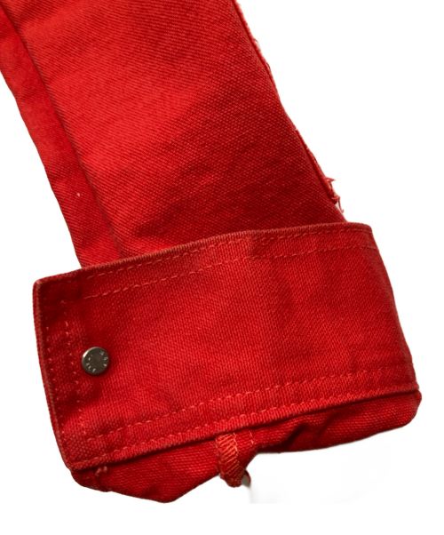 OFFWHITE（オフホワイト）OFFWHITE (オフホワイト) ダメージペイントカバーオール レッド サイズ:Mの古着・服飾アイテム