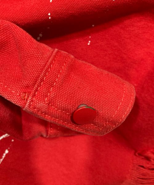 OFFWHITE（オフホワイト）OFFWHITE (オフホワイト) ダメージペイントカバーオール レッド サイズ:Mの古着・服飾アイテム