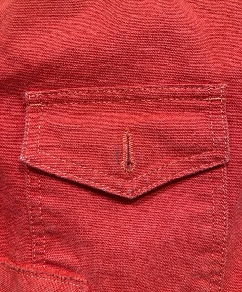 OFFWHITE（オフホワイト）OFFWHITE (オフホワイト) ダメージペイントカバーオール レッド サイズ:Mの古着・服飾アイテム