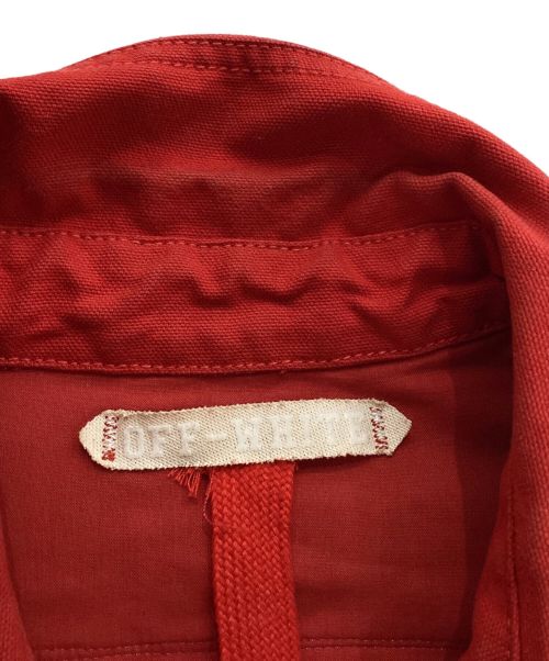 OFFWHITE（オフホワイト）OFFWHITE (オフホワイト) ダメージペイントカバーオール レッド サイズ:Mの古着・服飾アイテム