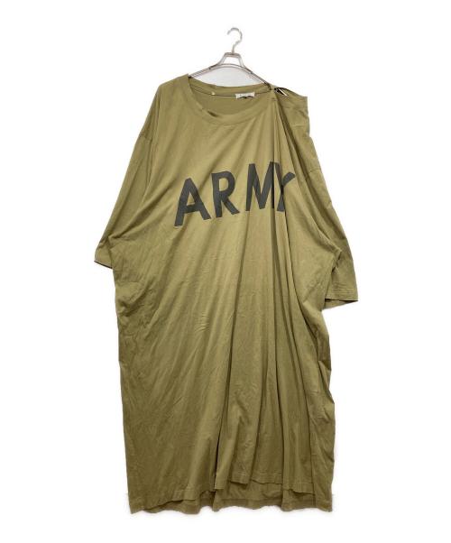 ANREALAGE（アンリアレイジ）ANREALAGE (アンリアレイジ) ARMY カットソーワンピース カーキ サイズ:Lの古着・服飾アイテム