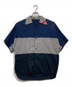 PHINGERINフィンガリン）の古着「チェック切替シャツ」｜ネイビー