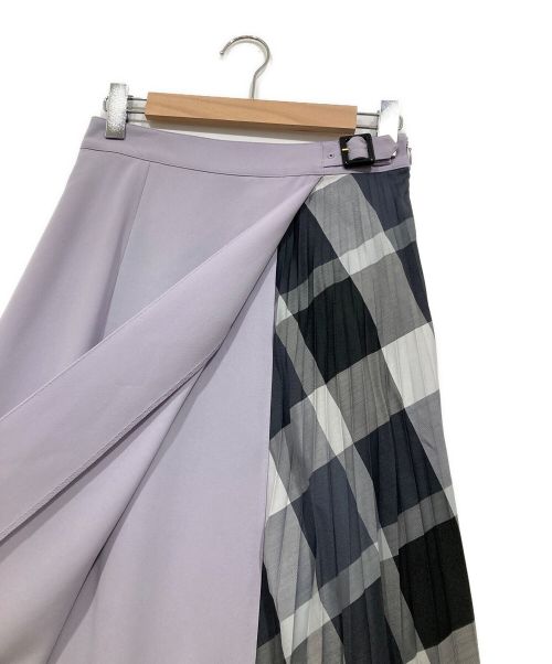 BLUE LABEL CRESTBRIDGE（ブルーレーベルクレストブリッジ）BLUE LABEL CRESTBRIDGE (ブルーレーベルクレストブリッジ) フレアキルトスカート パープル サイズ:38の古着・服飾アイテム