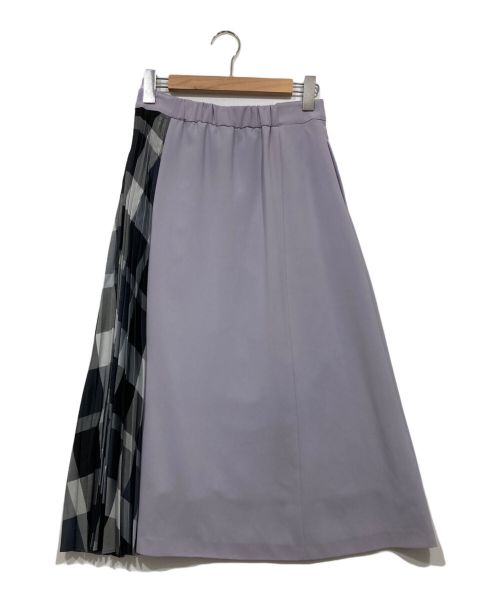 BLUE LABEL CRESTBRIDGE（ブルーレーベルクレストブリッジ）BLUE LABEL CRESTBRIDGE (ブルーレーベルクレストブリッジ) フレアキルトスカート パープル サイズ:38の古着・服飾アイテム
