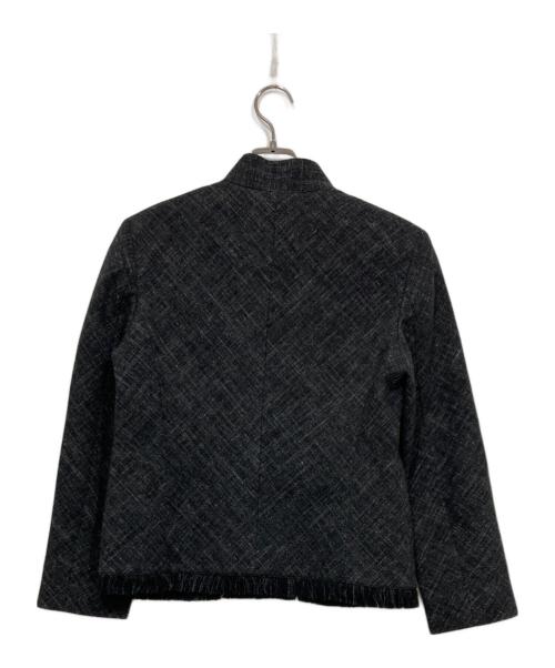 Karl Lagerfeld（カール ラガーフェルド）KARL LAGERFELD (カール ラガーフェルド) ウールシルク混スタンドカラージャケット ブラック サイズ:38の古着・服飾アイテム