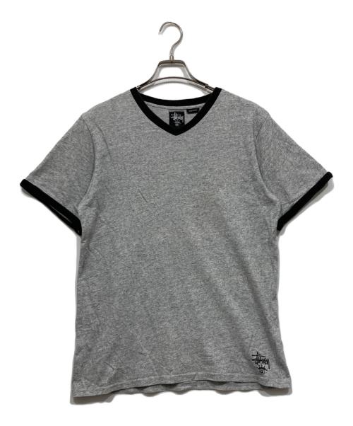 stussy（ステューシー）stussy (ステューシー) リンガーTシャツ グレー サイズ:Mの古着・服飾アイテム